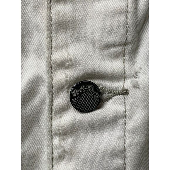 FREE PEOPLE CASUAL TERRY CLOTH JACKET WOMENS Size SMALL WHITE DENIM 39F434J138 - Picture 6 of 15